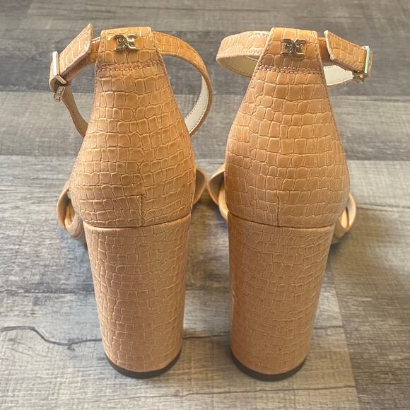 Sam Edelman ‘ Yaro ’ Block Heel Sandal Women’s Sz 9.5 Coral Croc Print NWOT - Picture 9 of 11
